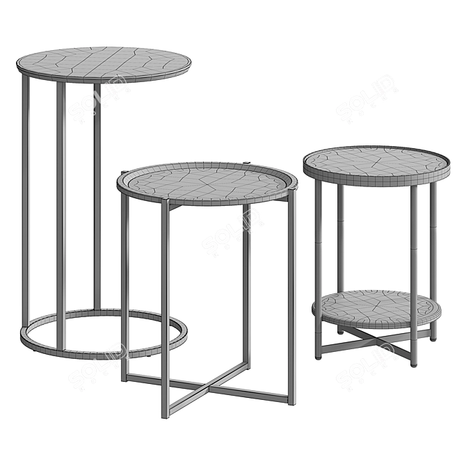 Modern Round Coffee Tables Set 3D model image 5