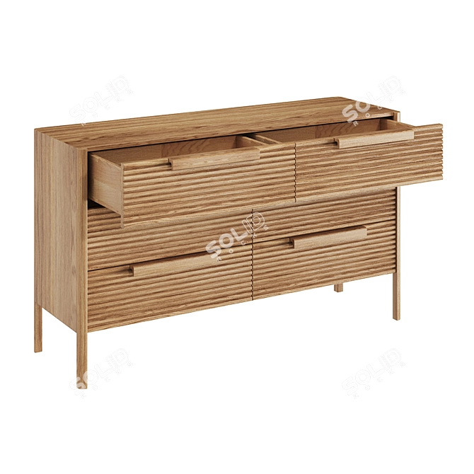 Rustic Oak Lingerie Chest 3D model image 3