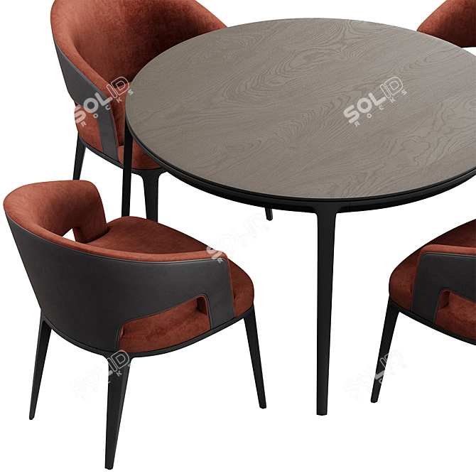 Modern Dining Table and Chairs 3D model image 3