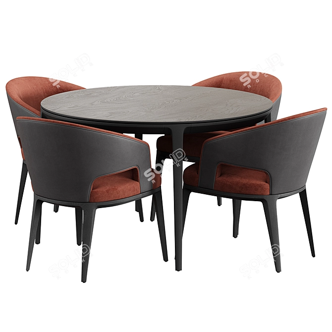Modern Dining Table and Chairs 3D model image 5