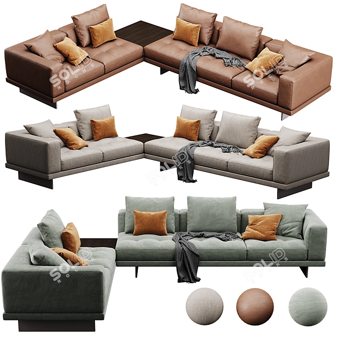 Modern Minotti Dylan 5-Set Furniture 3D model image 1