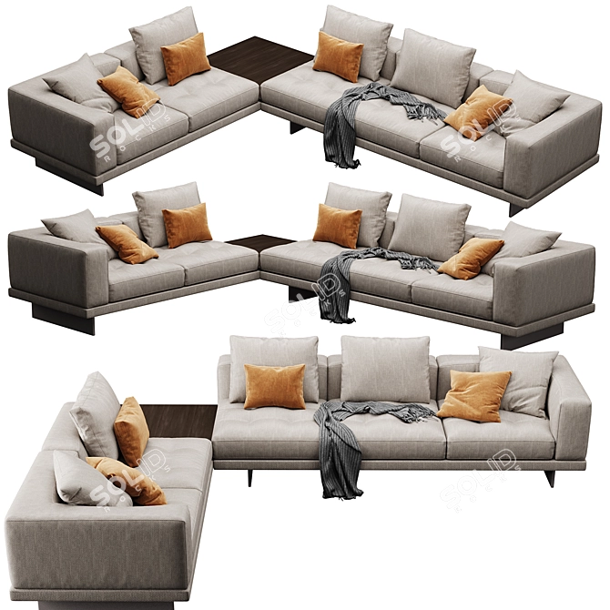 Modern Minotti Dylan 5-Set Furniture 3D model image 3
