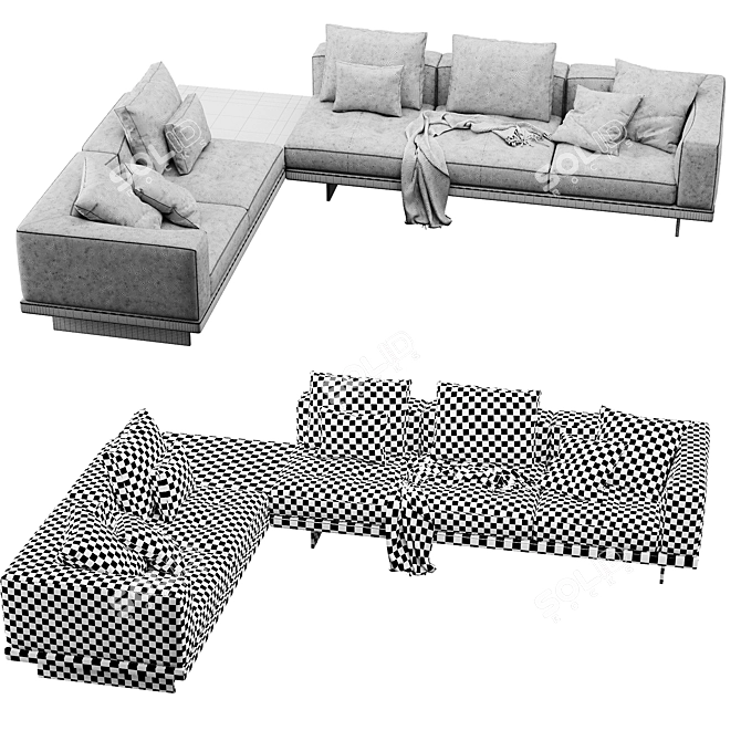 Modern Minotti Dylan 5-Set Furniture 3D model image 5