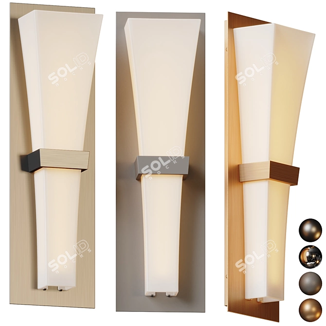 Architectural Metal Wall Sconce 3D model image 1