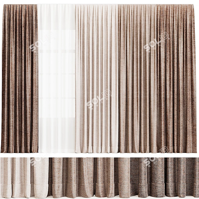  Sheer Elegance Curtain 34 3D model image 1