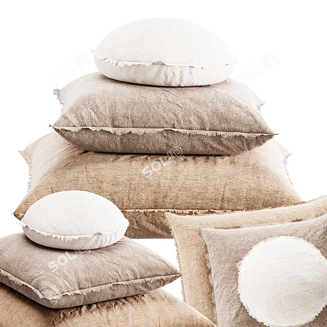 3-Piece Decorative Pillow Set 3D model image 1