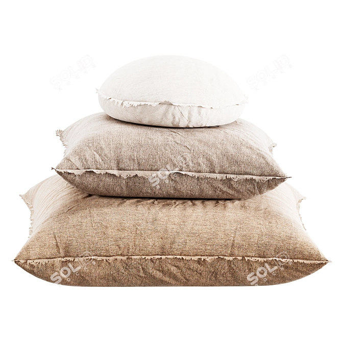 3-Piece Decorative Pillow Set 3D model image 2