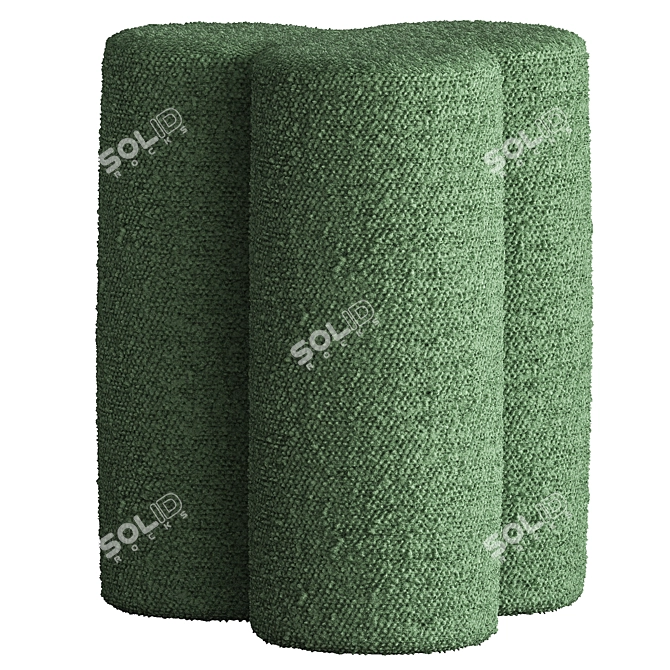 Boucle Clover Stool by Pols Potten 3D model image 4