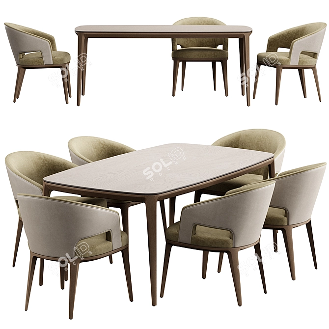 ErgoCrop Chair & Table Set 3D model image 1