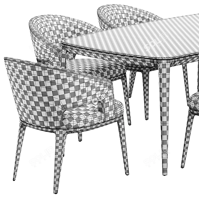 ErgoCrop Chair & Table Set 3D model image 6