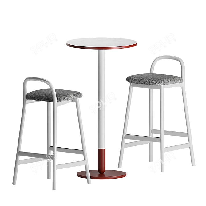 Zantilam Bar Stool & Cigar Bar Table Set 3D model image 3