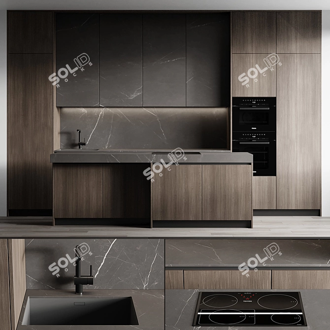 Vray-Compatible Kitchen 3D Model 3D model image 1