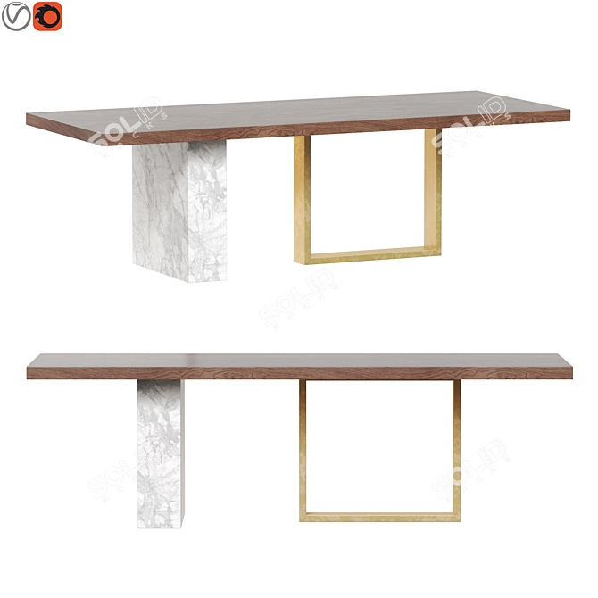 Milla & Milli Elegant Dining Table 3D model image 1