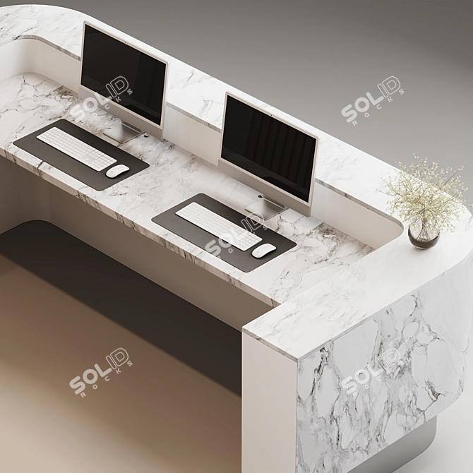 Modern Reception Desk 3D Model 3D model image 4