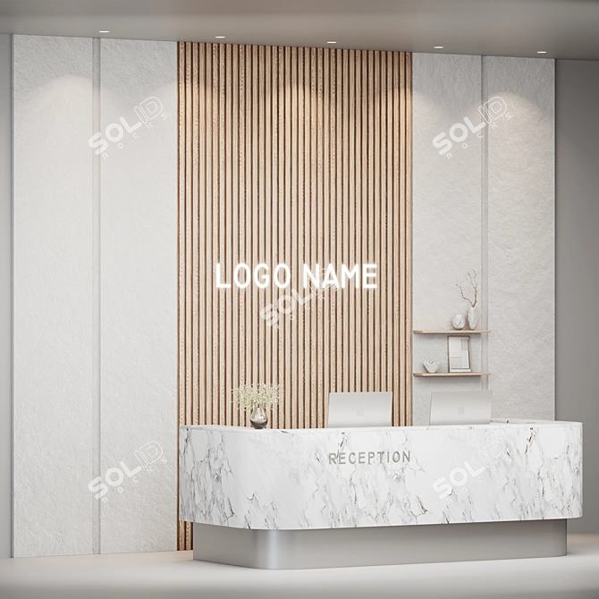 Modern Reception Desk 3D Model 3D model image 5