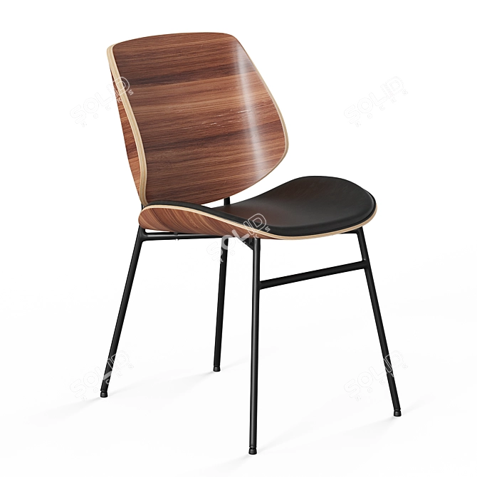 Modern Bentwood Side Chair Set 3D model image 1