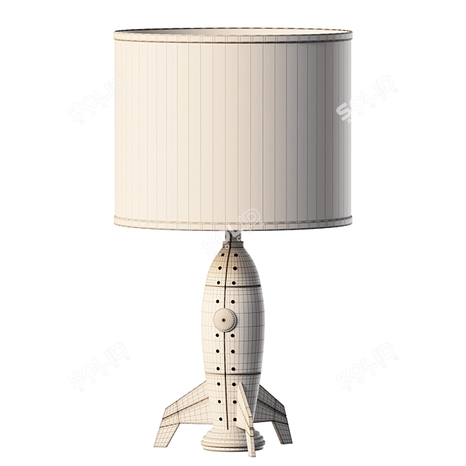 Rocketship Table Lamp - Space Lighting 3D model image 2