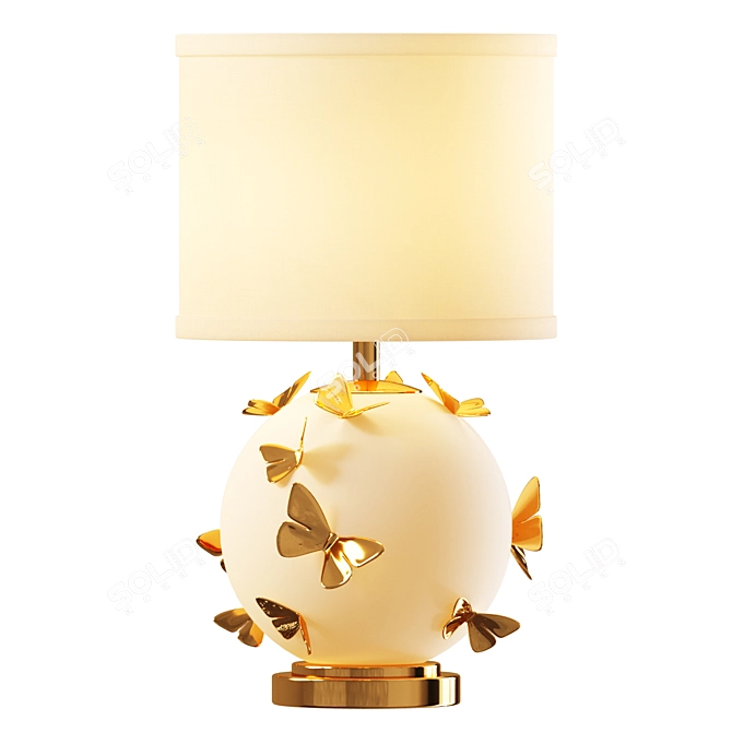 Title: Butterfly Three-Way Table Lamp 3D model image 1