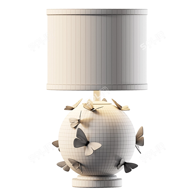 Title: Butterfly Three-Way Table Lamp 3D model image 2