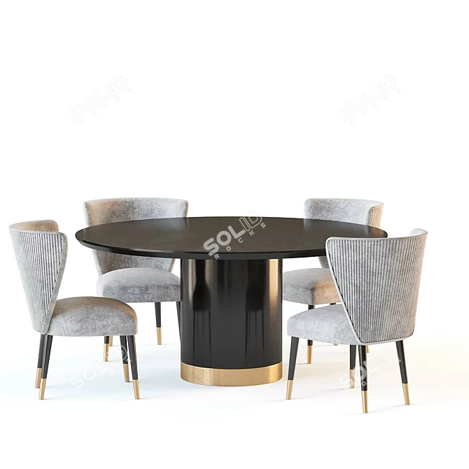 Marble Dining Set Ontario & New York 3D model image 2