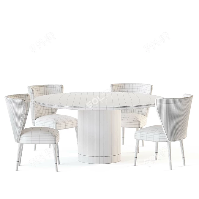 Marble Dining Set Ontario & New York 3D model image 6