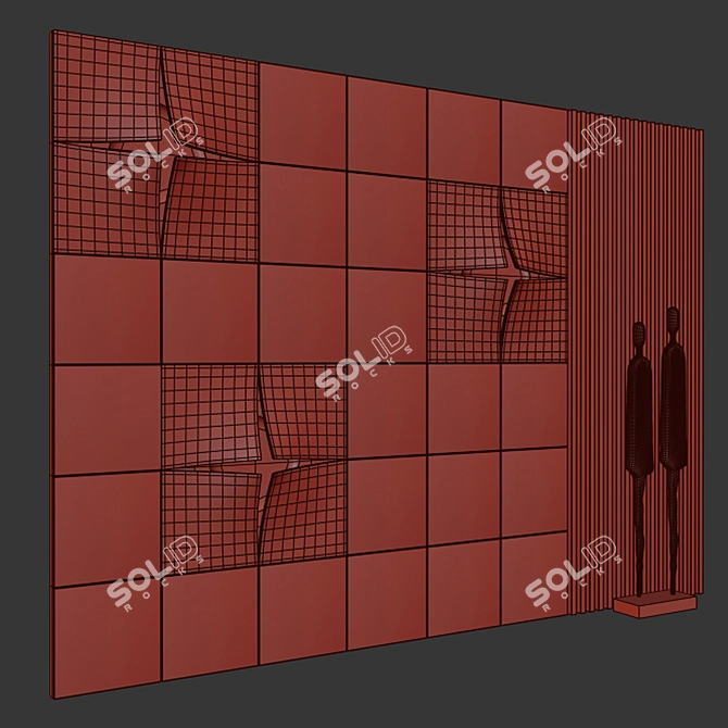 Modern Headboard 3D Panel Set 3D model image 3