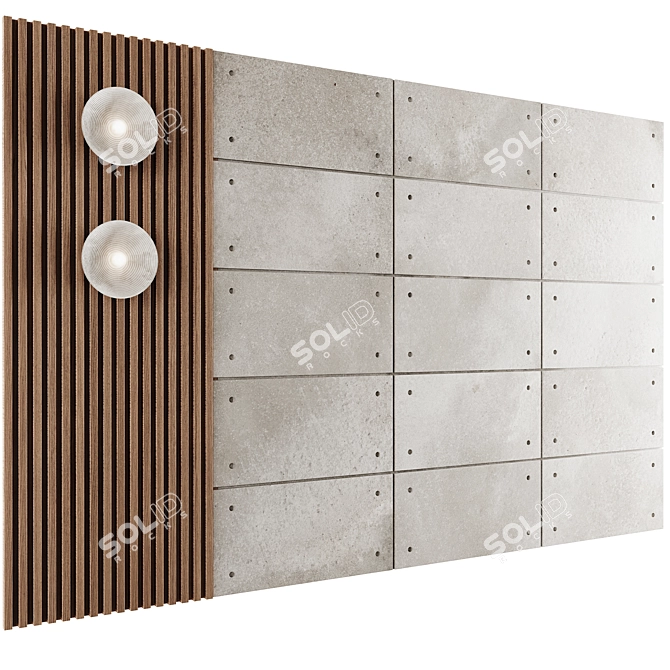 3D Wall Panel Set 02 3D model image 2