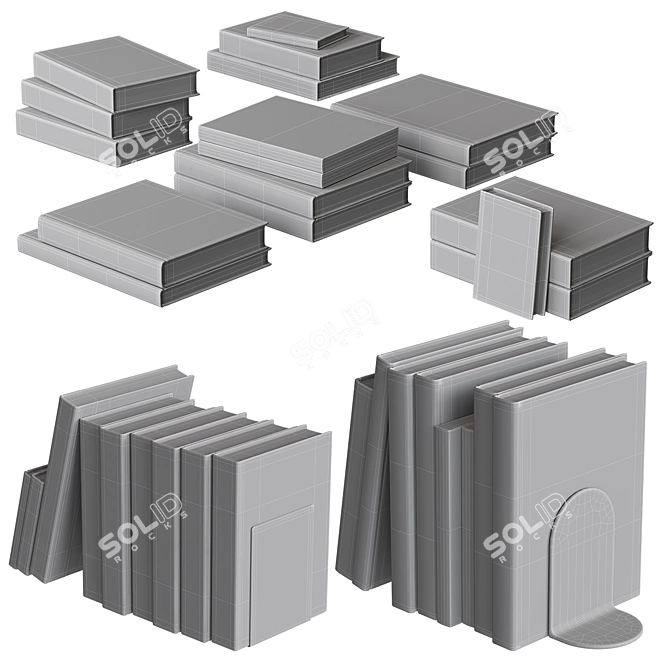 Metal Book Holders Set 3D model image 6