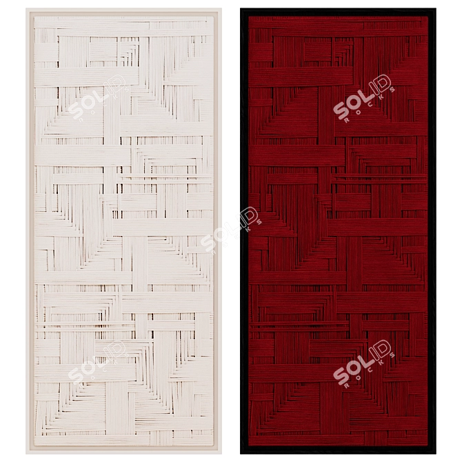 Wine-Colored 120x50 Wall Hanging 3D model image 1