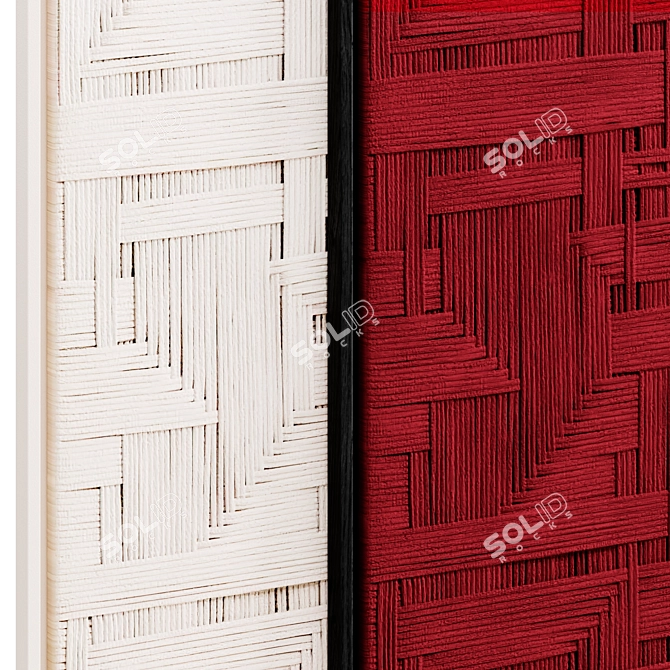 Wine-Colored 120x50 Wall Hanging 3D model image 2