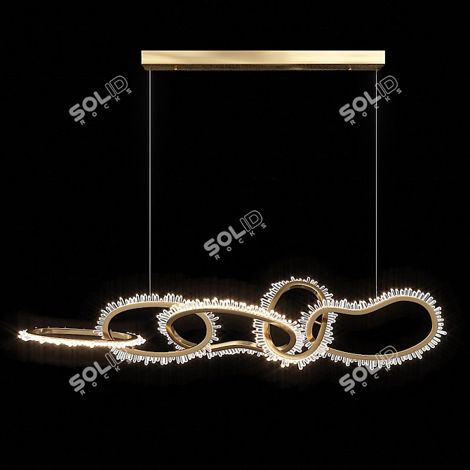 Luxury Crystal LED Pendant Light 3D model image 1