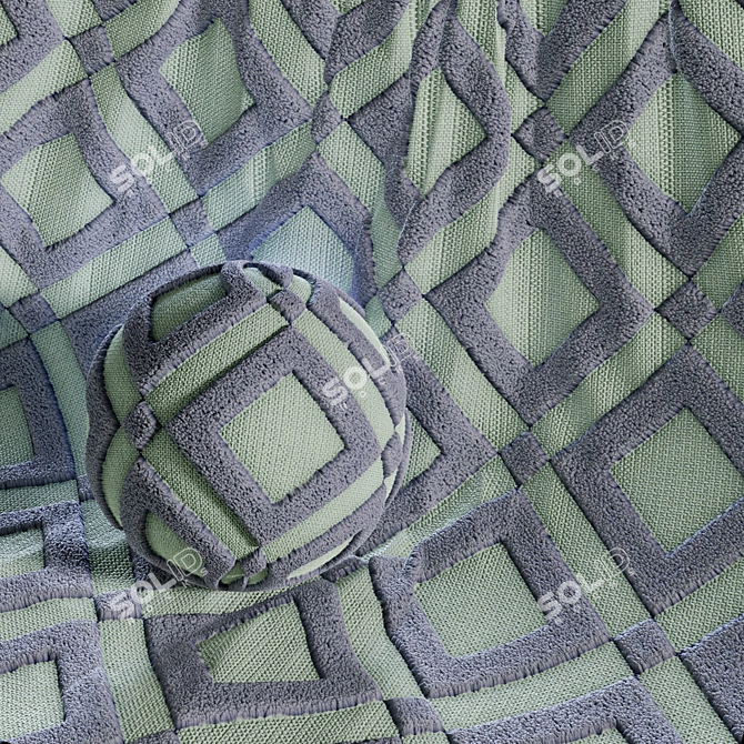 Punch Needle Embroidery Fabric Collection 3D model image 2