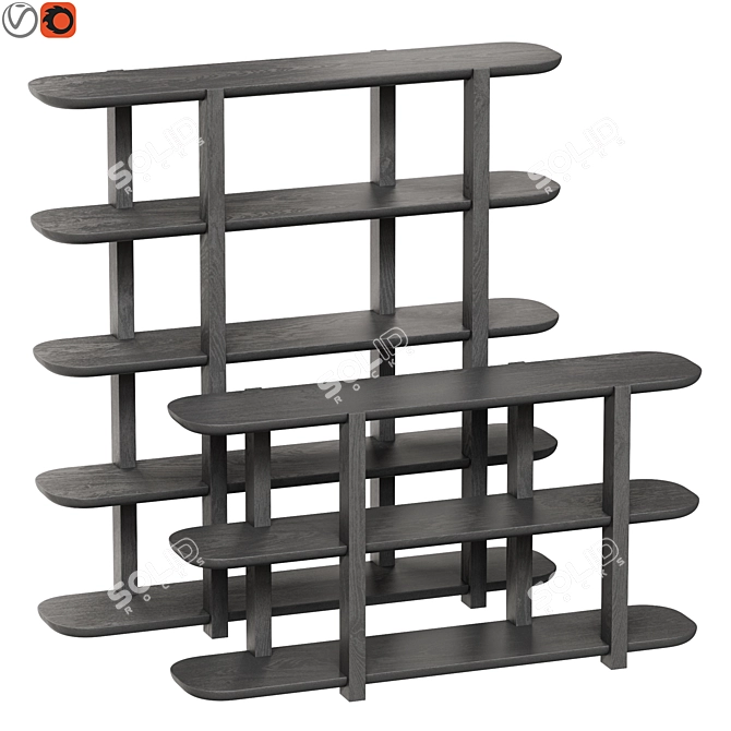 Modern Edge Bookshelf Duo, Milla&Milli 3D model image 1