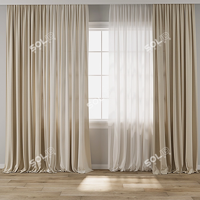 Max 2014 Curtain 3D Model 3D model image 1