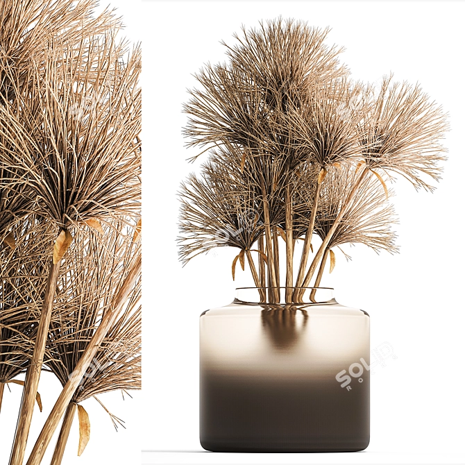 Stylish Dried Flower Bouquet 3D model image 1