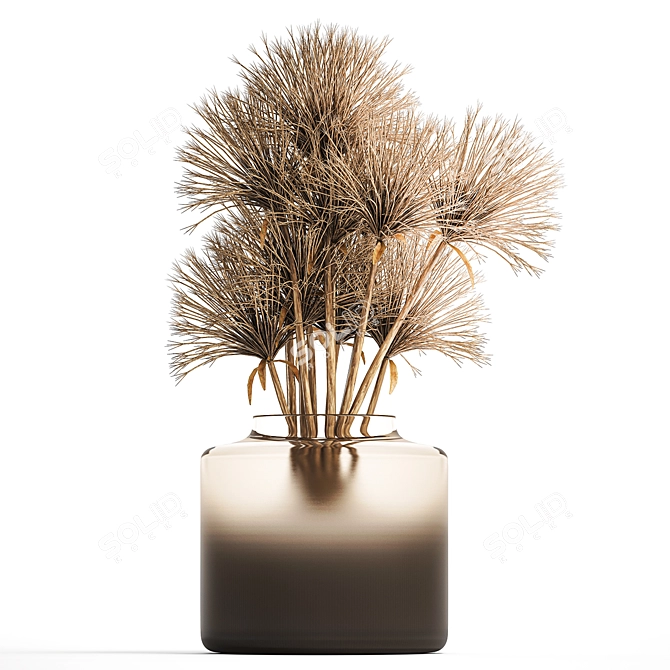 Stylish Dried Flower Bouquet 3D model image 6