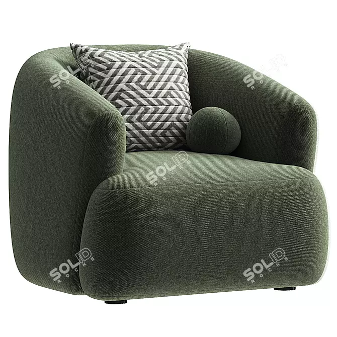 Soft Boucle Accent Chair Sofia 3D model image 3