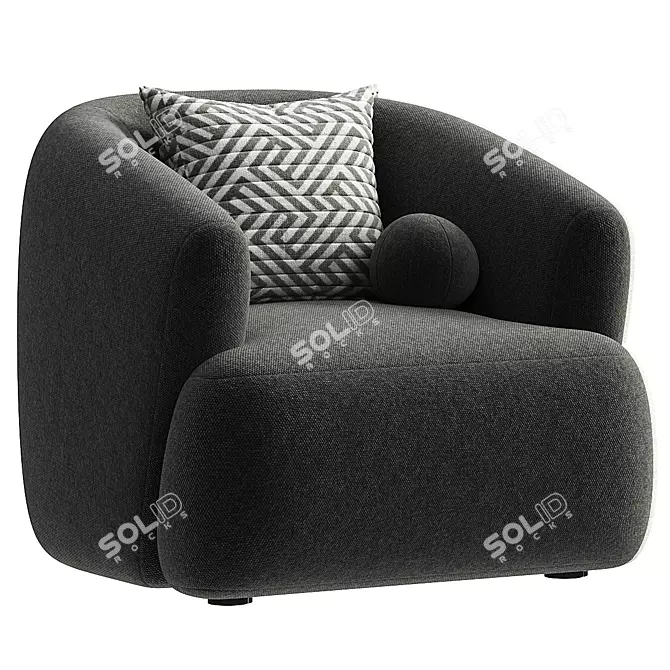 Soft Boucle Accent Chair Sofia 3D model image 4