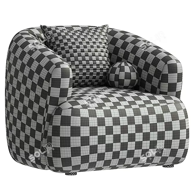 Soft Boucle Accent Chair Sofia 3D model image 5