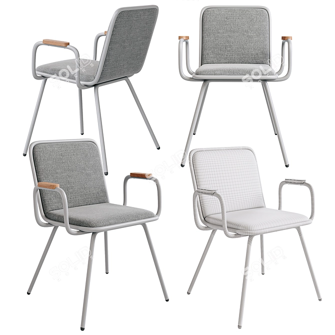 Hayche Dulwich Chair: Armrests Included 3D model image 2