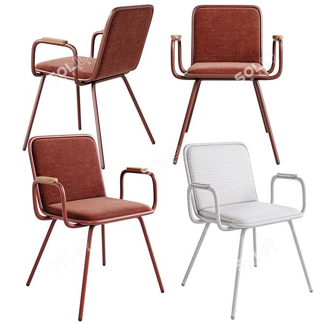 Hayche Dulwich Chair: Armrests Included 3D model image 4