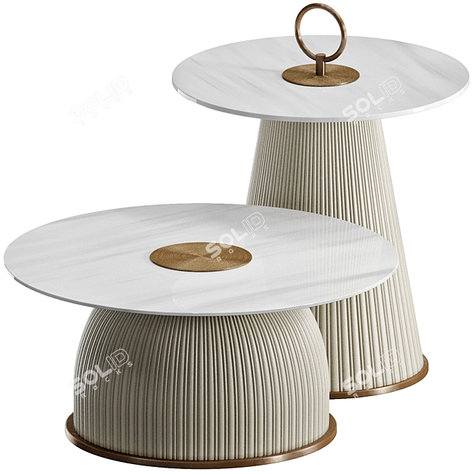 Orlaith White Gold Round Table 3D model image 1