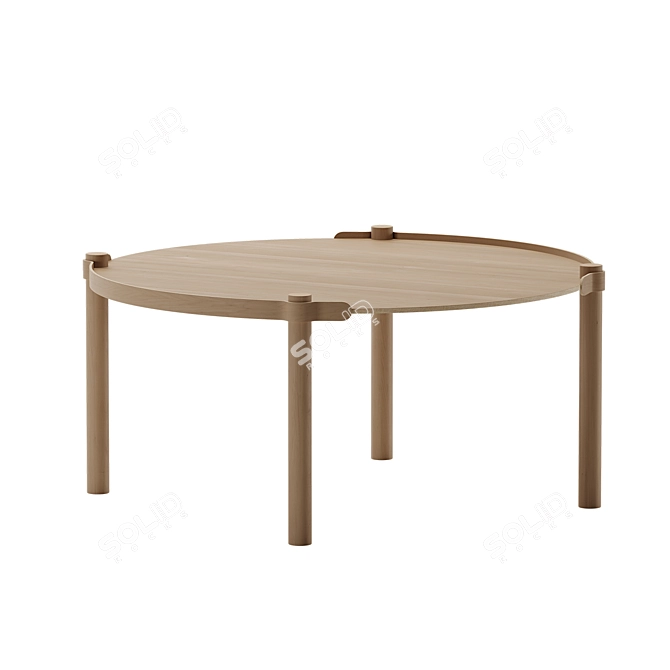 Customizable Oak Coffee Table 3D model image 2