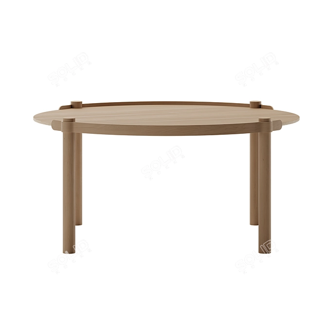 Customizable Oak Coffee Table 3D model image 3