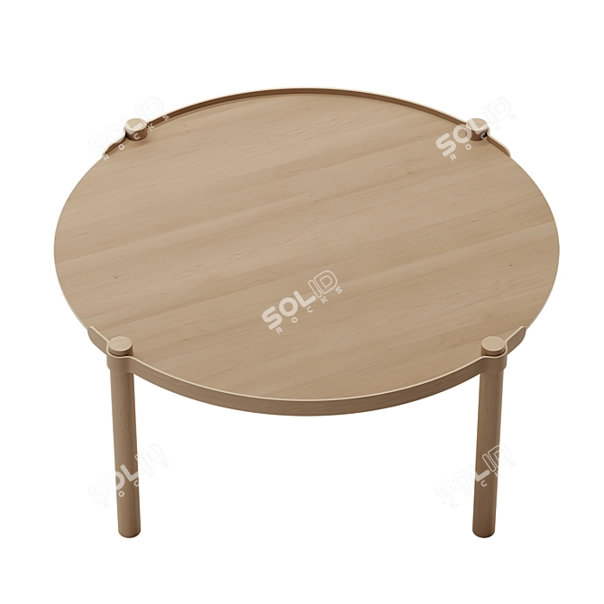 Customizable Oak Coffee Table 3D model image 4