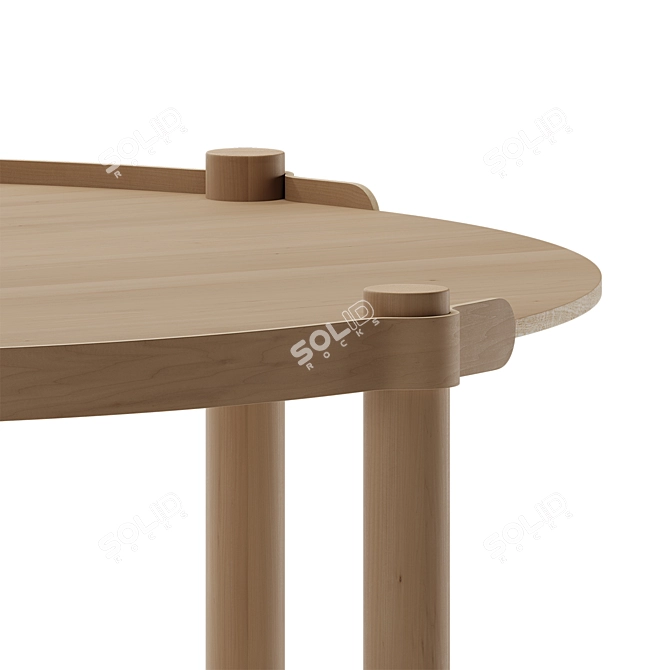 Customizable Oak Coffee Table 3D model image 6