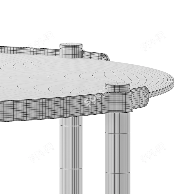 Customizable Oak Coffee Table 3D model image 7