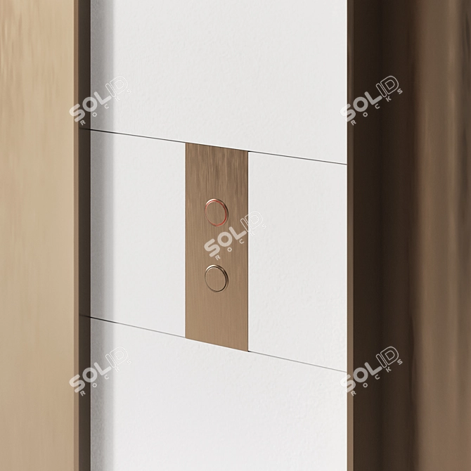 Modern Elevator Hall Wall Décor 3D model image 2