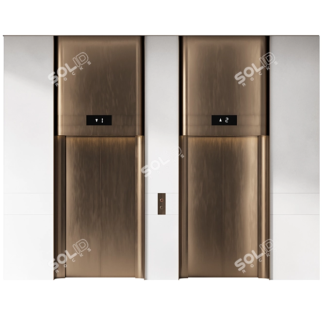 Modern Elevator Hall Wall Décor 3D model image 3