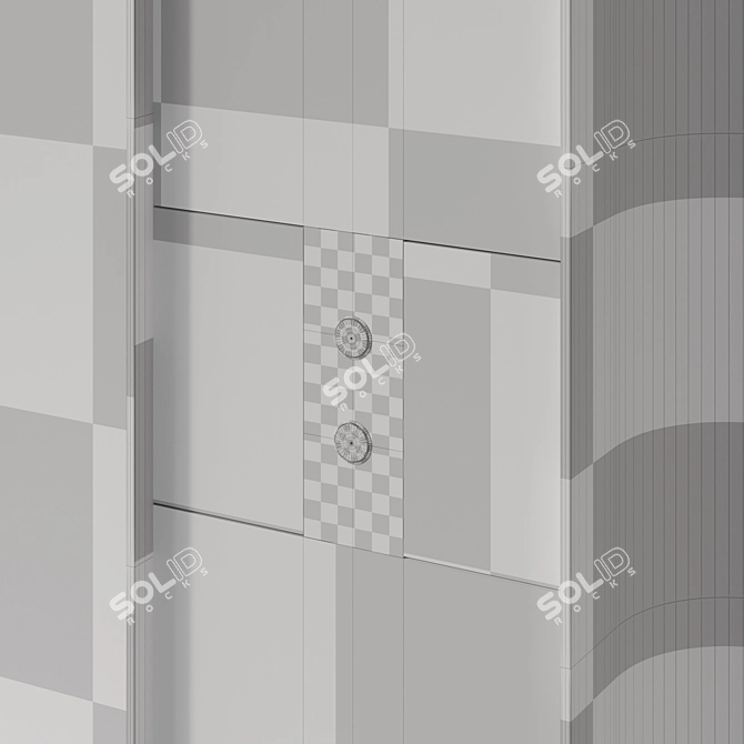 Modern Elevator Hall Wall Décor 3D model image 5